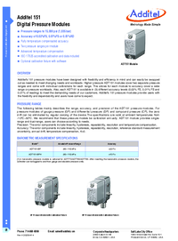 Thumbnail of document Data Sheet - ADT151 Digital Pressure Module